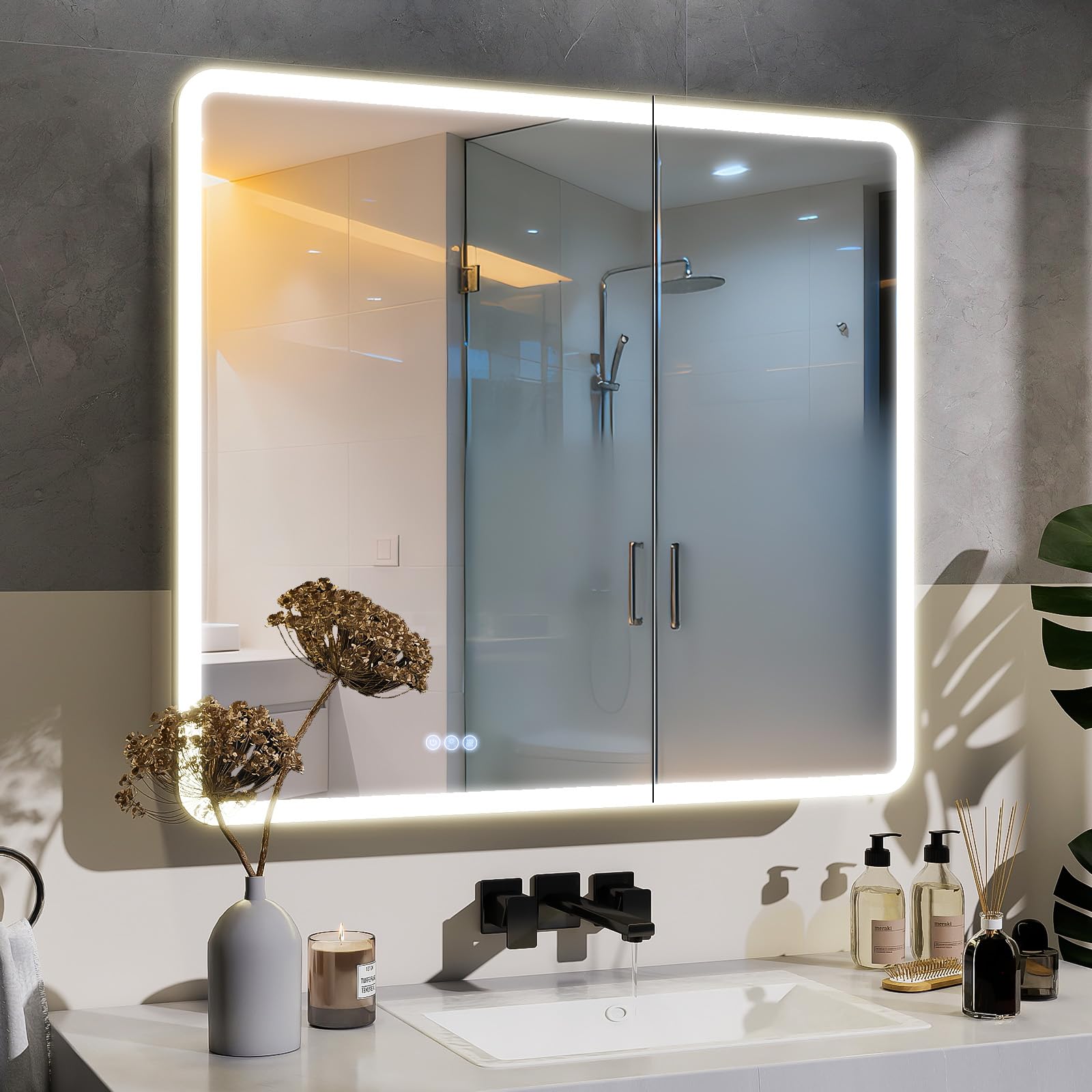 36x32 LED Bathroom Medicine Cabinet with Mirror