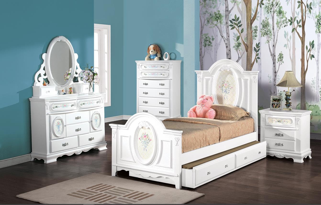 Flora 5-Drawer Chest White