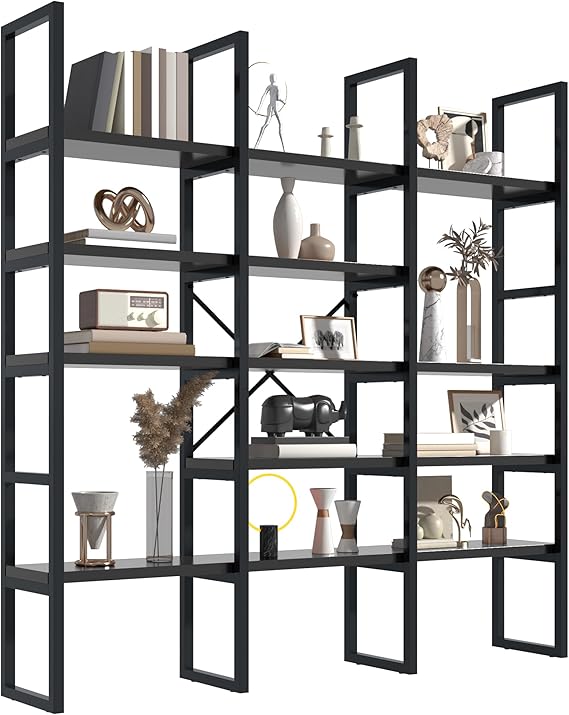 Gold Bookshelf 5 Tiers Geometric Bookcase