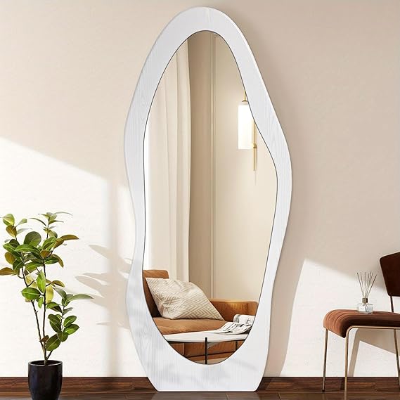 Irregular Full Length Mirror 59" x 24" Dark Brown
