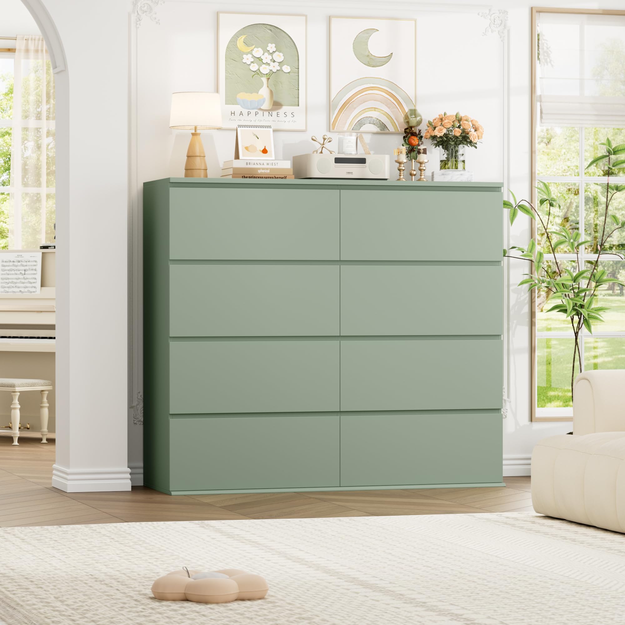 8 Drawer Dresser Double Chest of Drawers with Deep Drawers