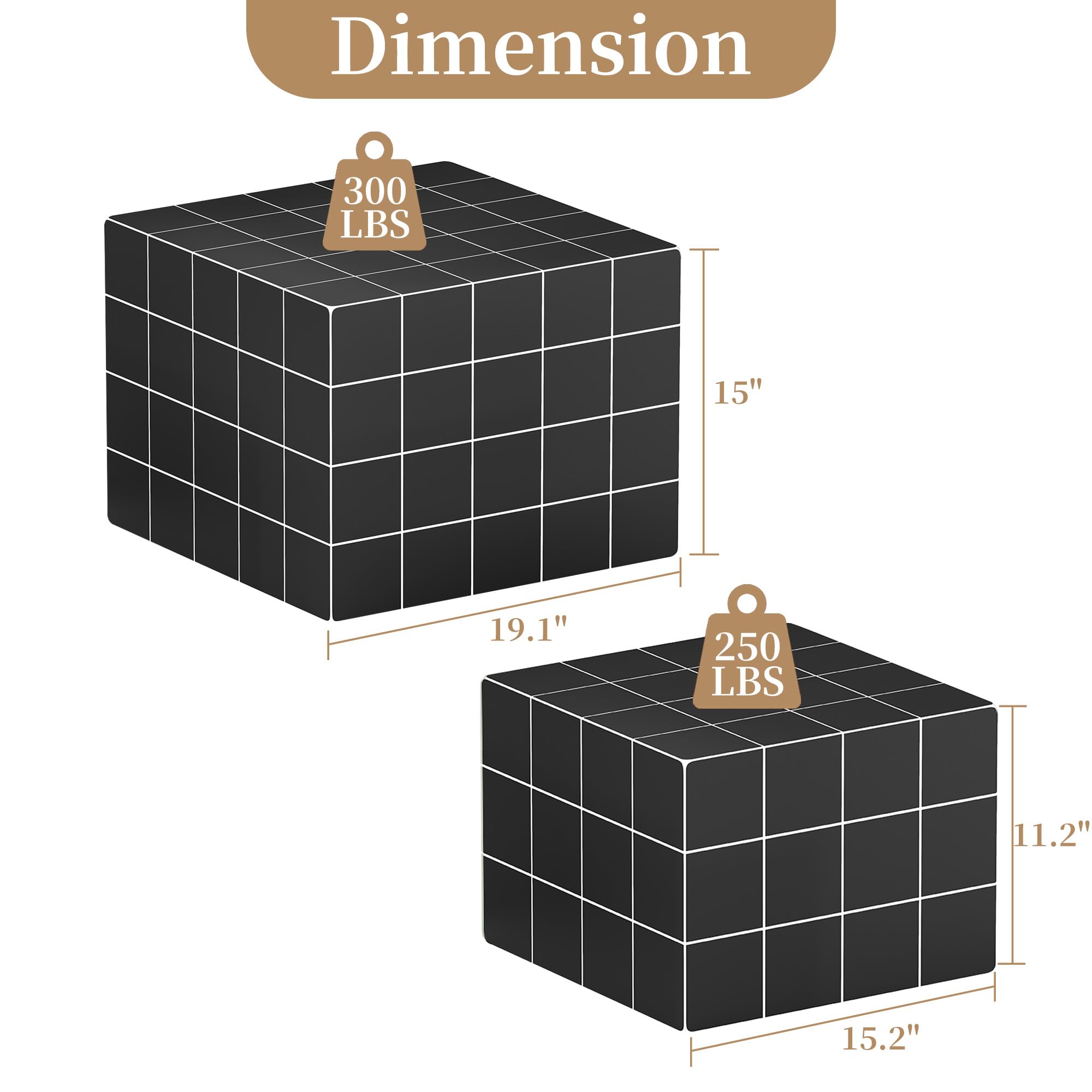 Square Nesting Coffee Table Set of 2