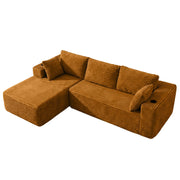 106" Corduroy Modular Sectional Sofa with Cup Holders