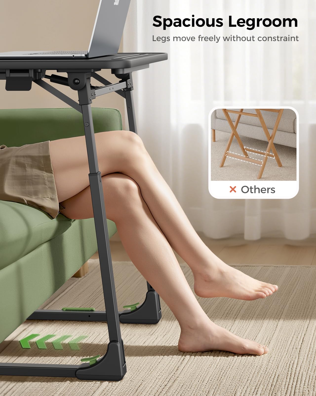 Adjustable Folding TV Tray Table