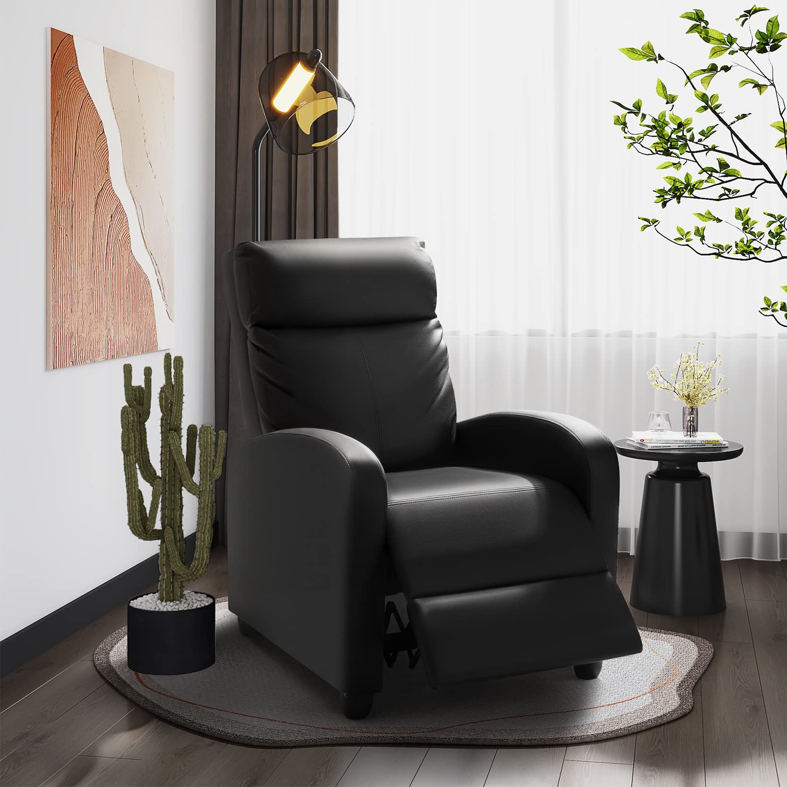 Modern Recliner Chair with Adjustable Backrest and Footrest