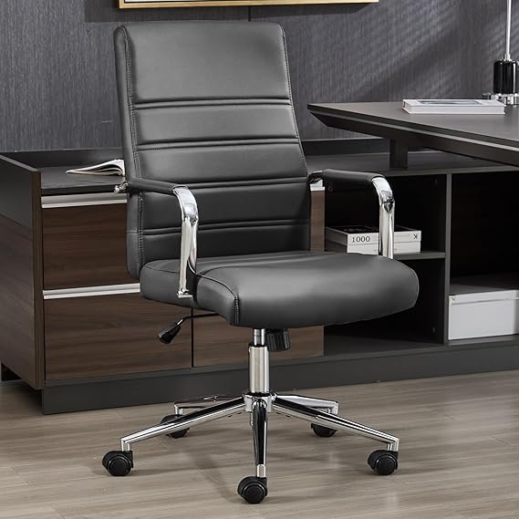 Executive Leather Office Chair with Wheels