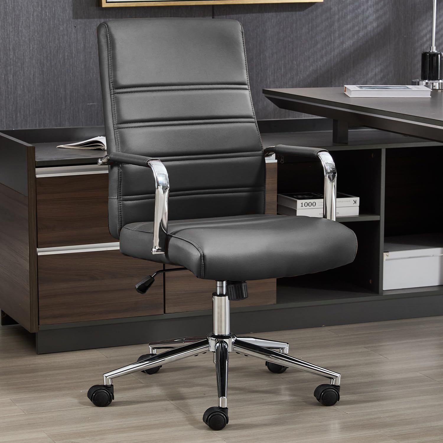 Executive Leather Office Chair with Wheels