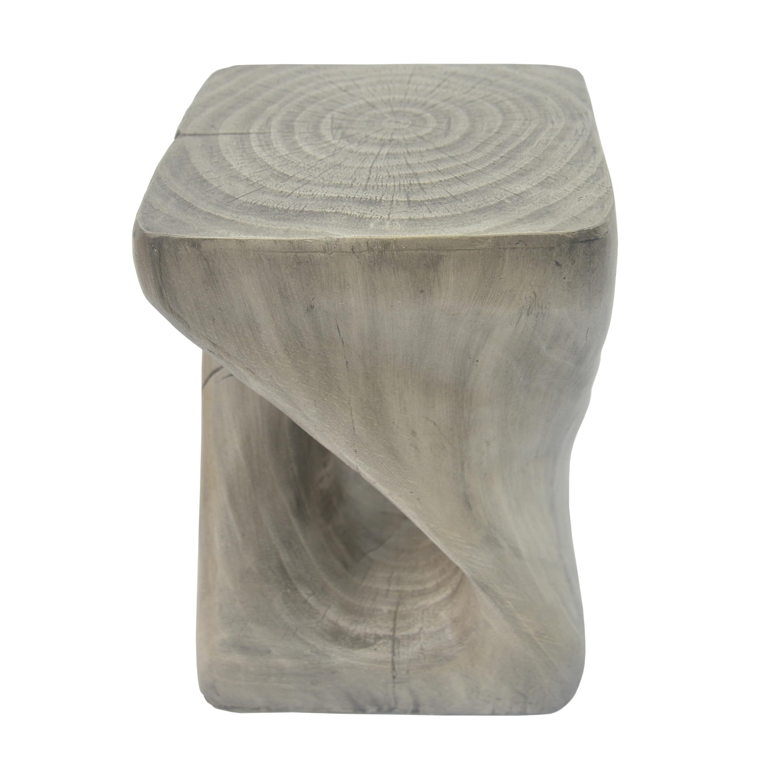 Spiral Twist Outdoor Accent Table Grey
