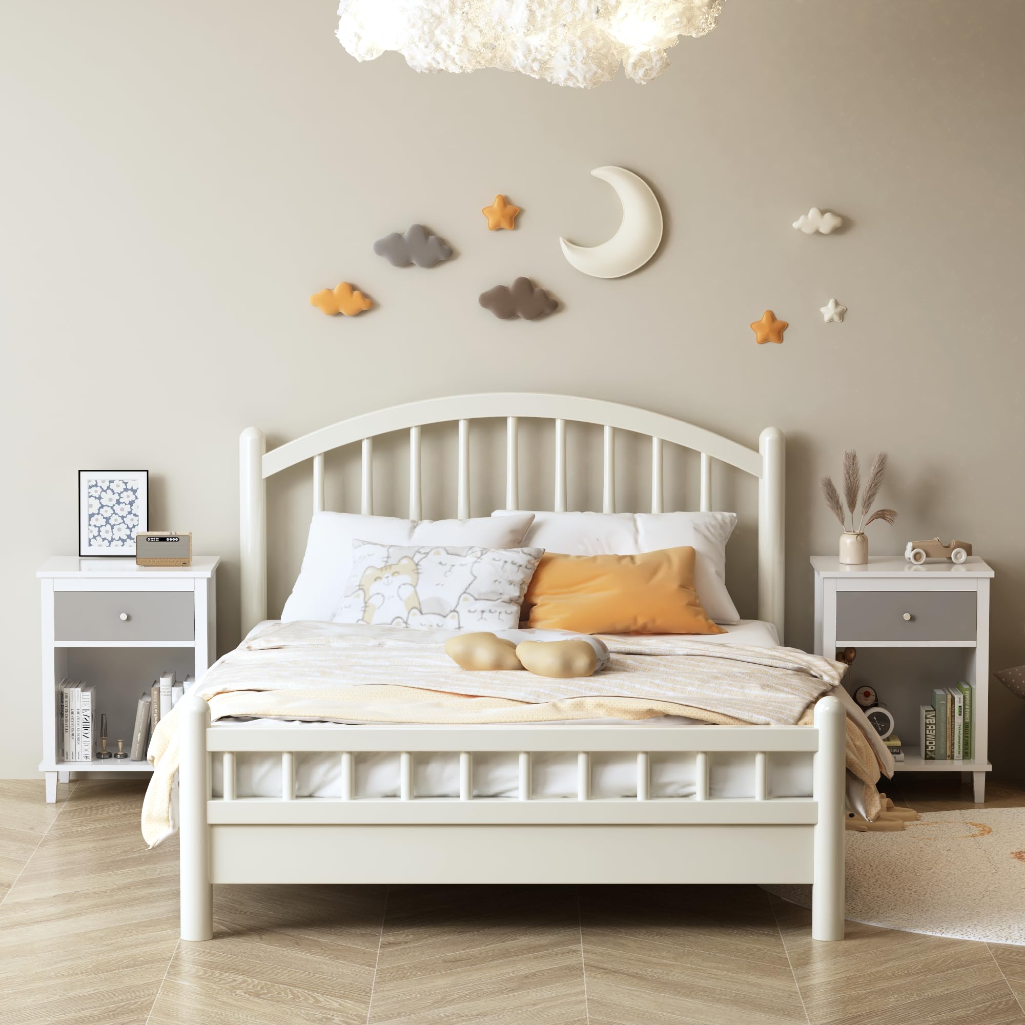 Kids Nightstand with Drawer and Storage Shelf
