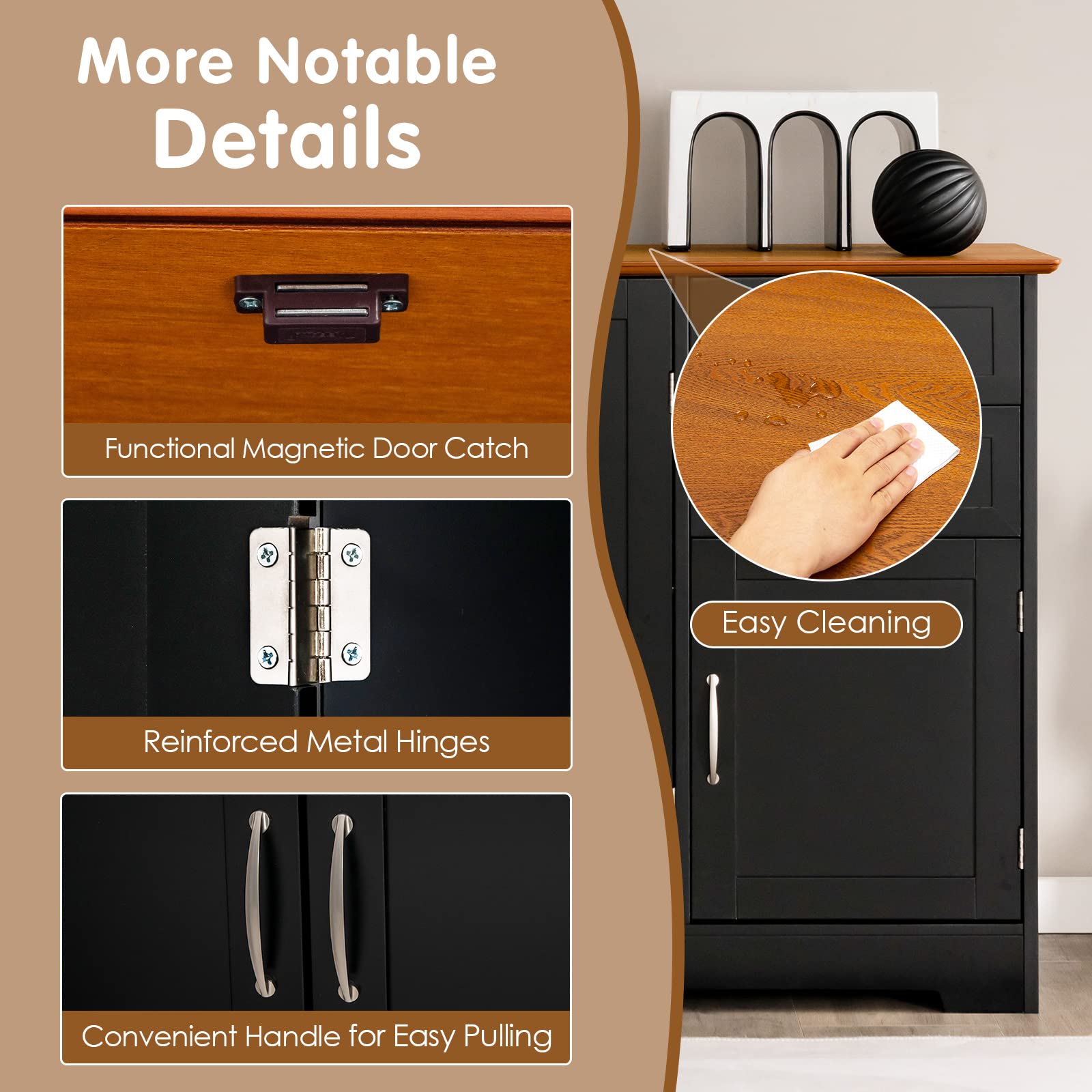 Buffet Cabinet with Storage Cabinets and Drawers