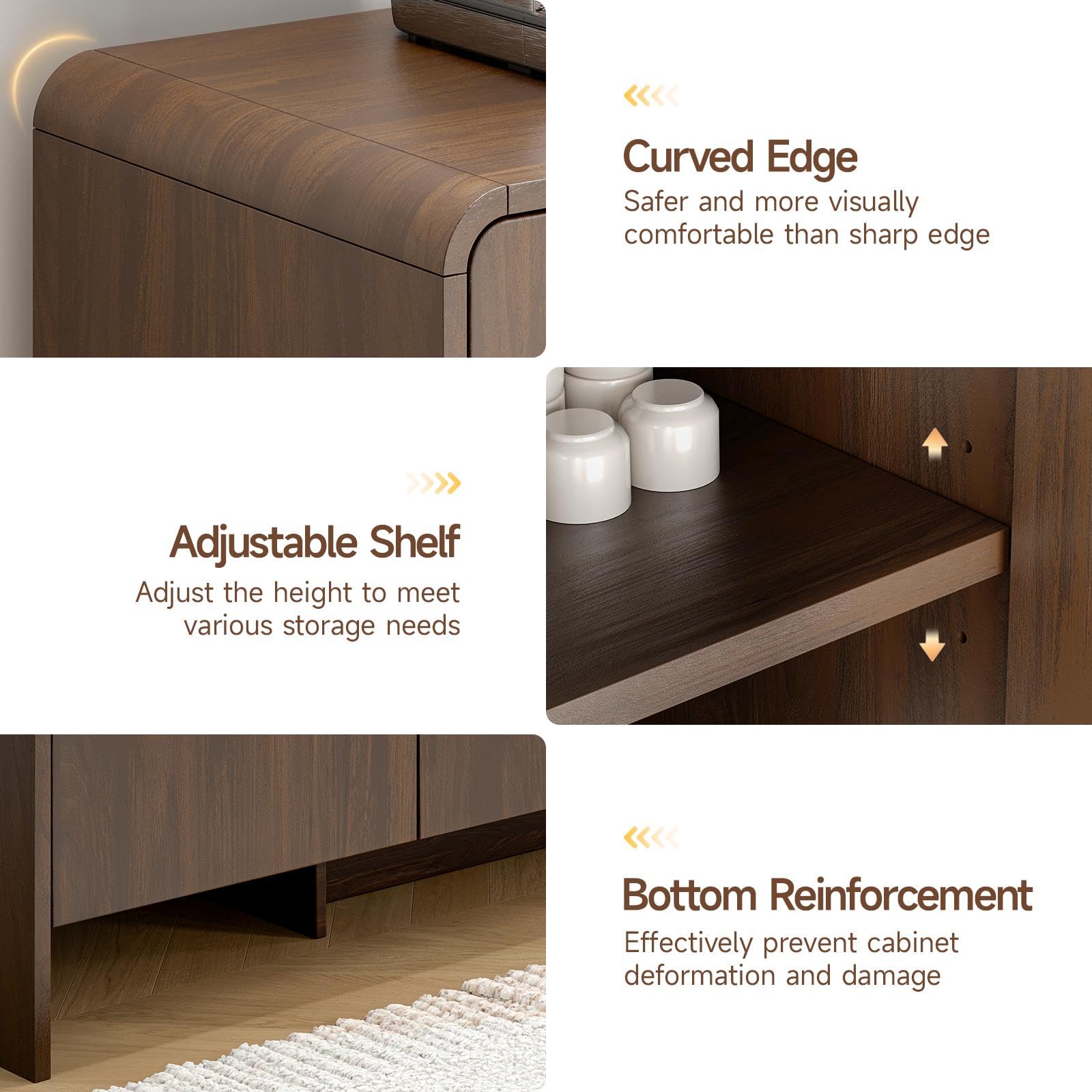 60" Sideboard Buffet Cabinet with Storage