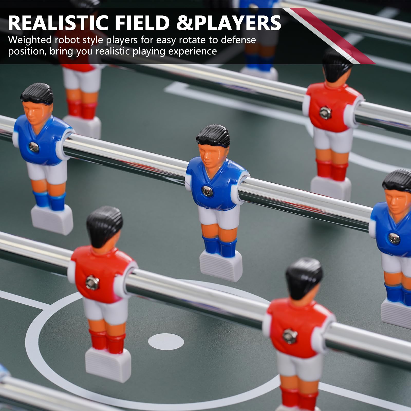 RAYKEEP 58 Inch Foosball Table, Full Size Competition Soccer Game Table for Adults & Kids, Heavy-Duty Indoor Arcade Table for Game Rooms & Parties (Black)