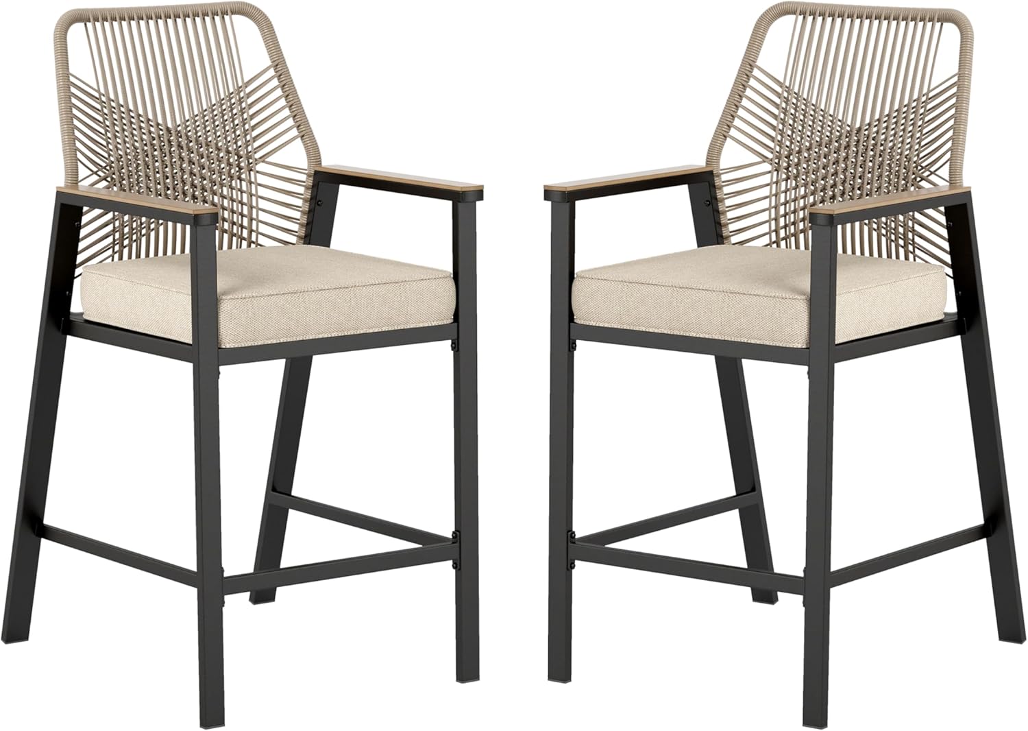 Swivel Bar Stools Set of 4 with Cushions