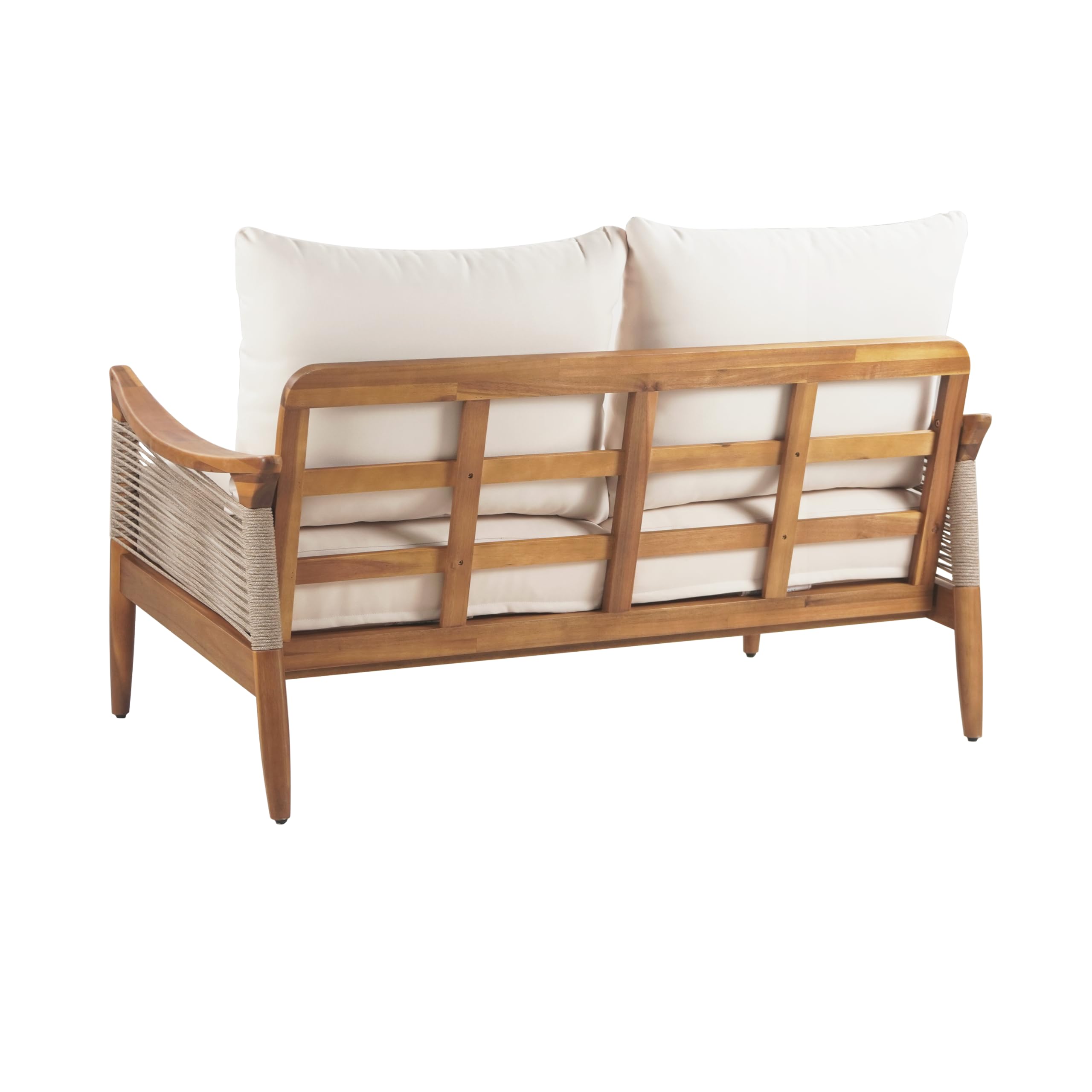2 Piece Acacia Wood Patio Conversation Set with Loveseat
