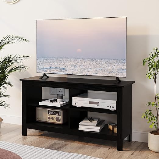 43 Inch TV Stand with 4 Open Shelves