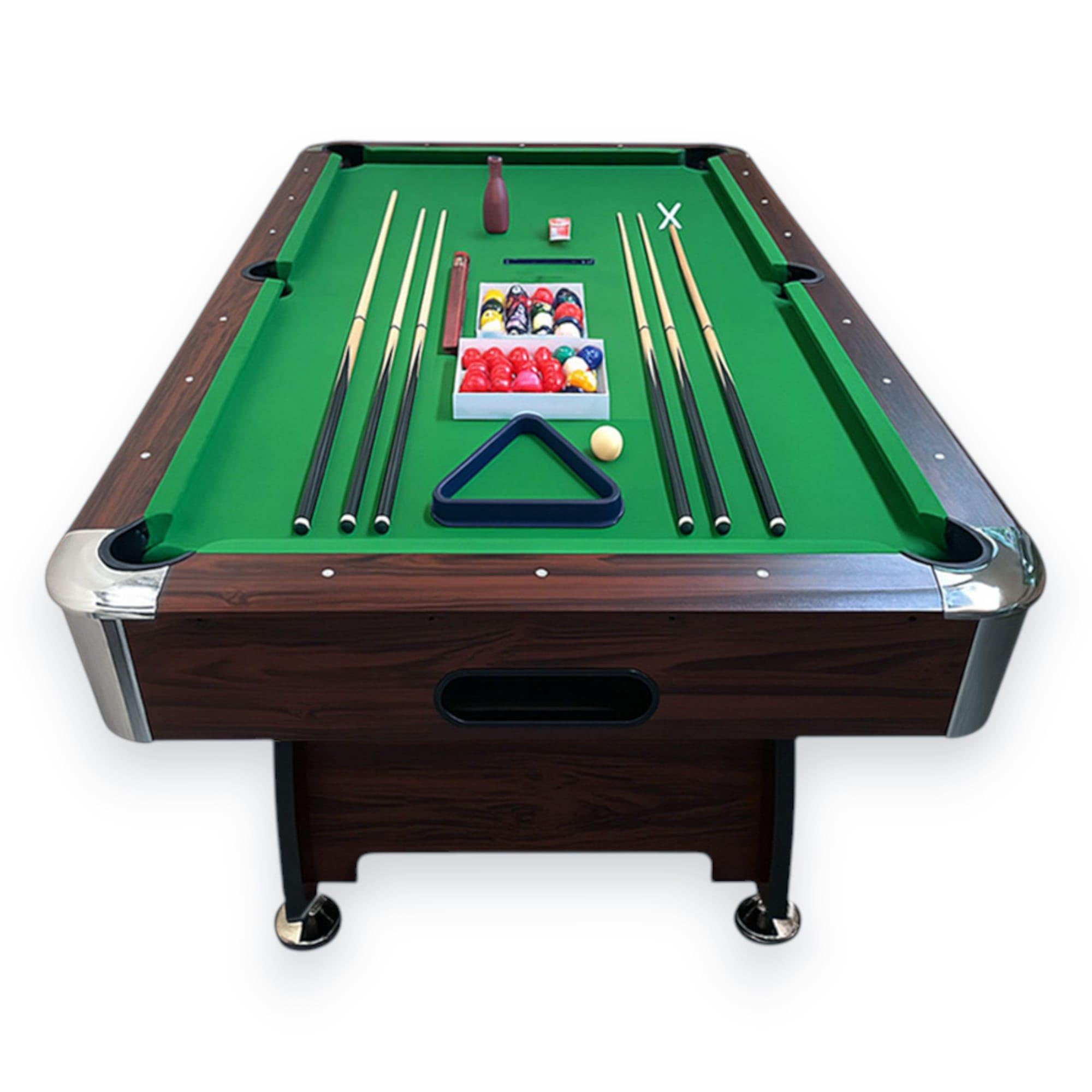 8 Foot Pool Table with Green Felt and Ball Return