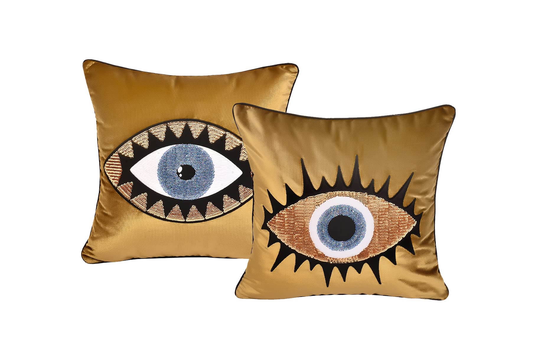 Evil Eye Velvet Throw Pillow Covers Set of 2