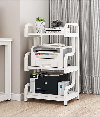 3-Tier Printer Stand with Wheels Movable Storage Cart
