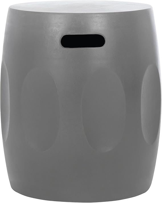 Zuri Modern Concrete Round Accent Table 17.7 Inch Ivory