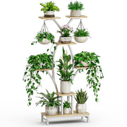 7-Tiered Metal Corner Plant Stand with Grow Lights