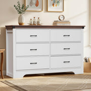 6 Drawer Dresser Chest 52 Inch Wide Modern Storage Organizer