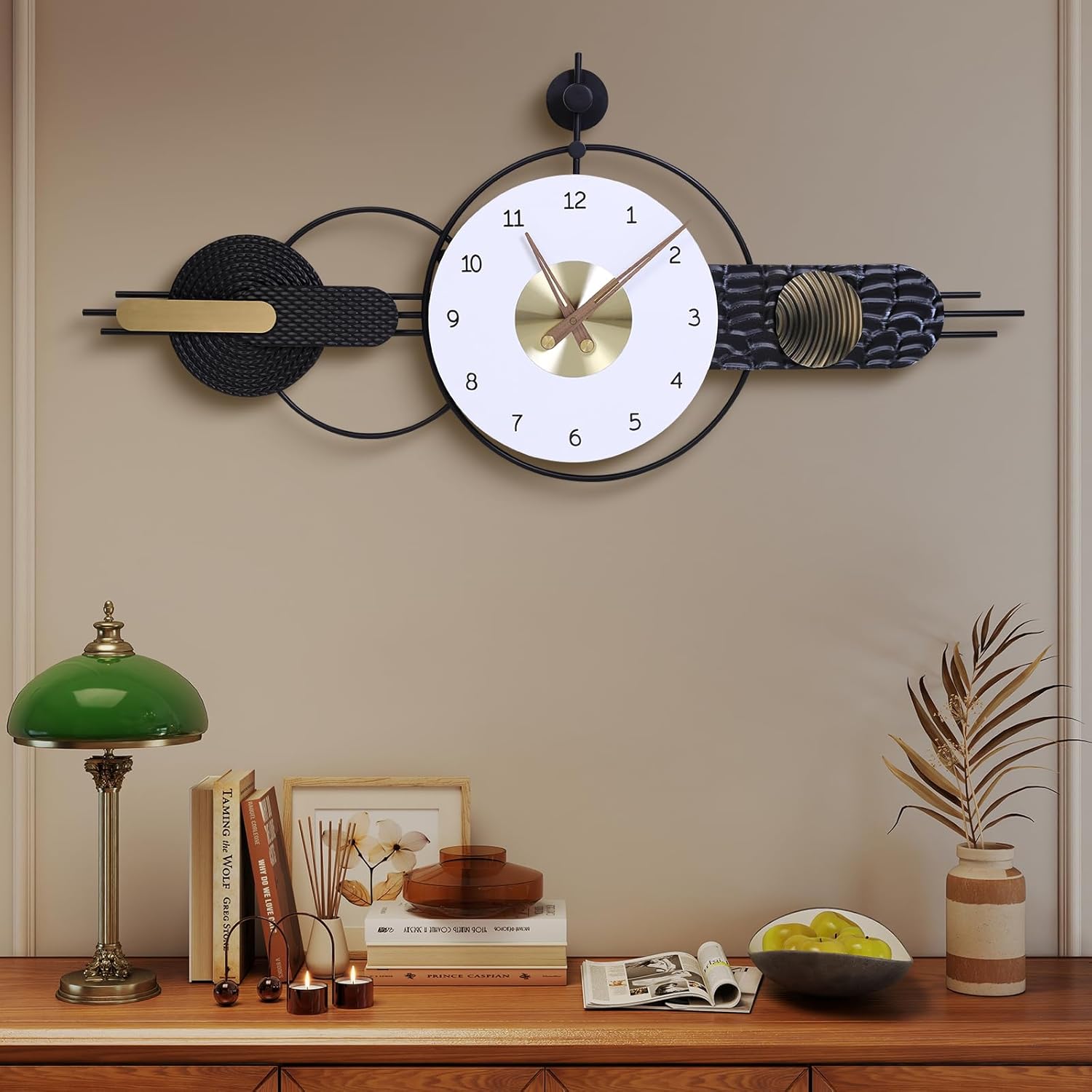 Large Modern Feather Wall Clock
