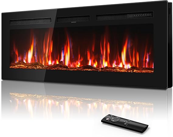 60 Inch Electric Fireplace Recessed Wall Mount