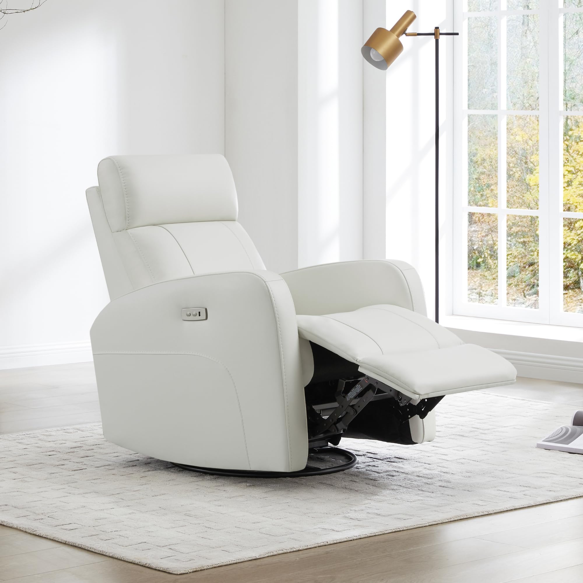 Power Swivel Glider Recliner Chair with Adjustable Headrest