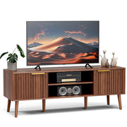 Mid-Century TV Stand with Fluted Doors