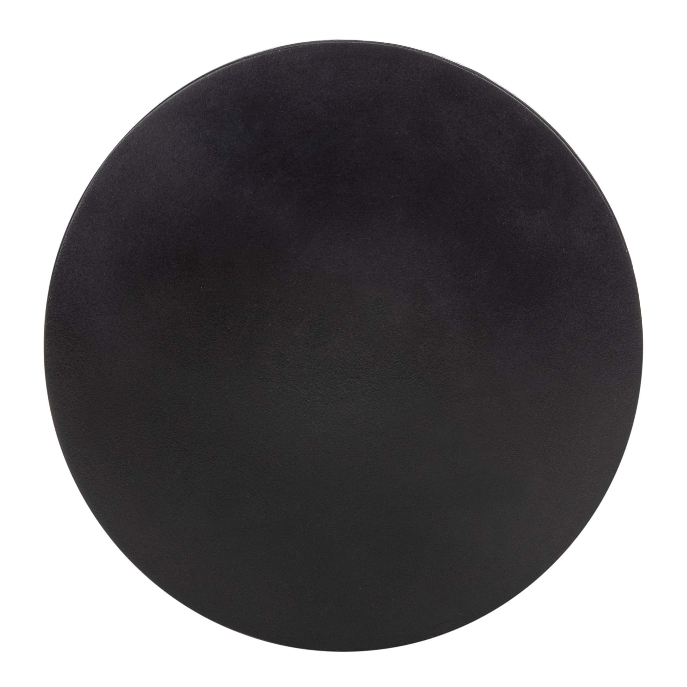 Black Modern Concrete Round Accent Table