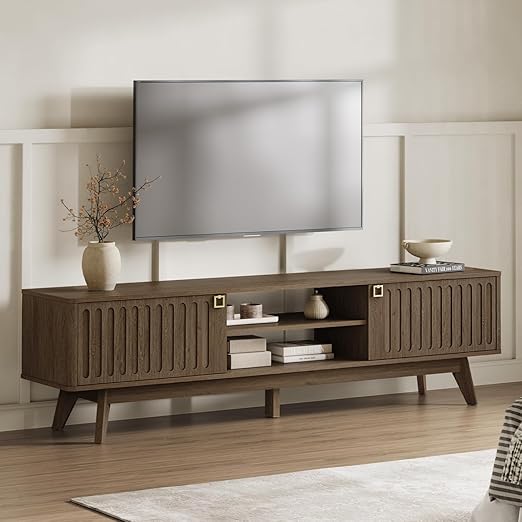 Modern TV Stand for 65-80 Inch TV with Storage Cabinets