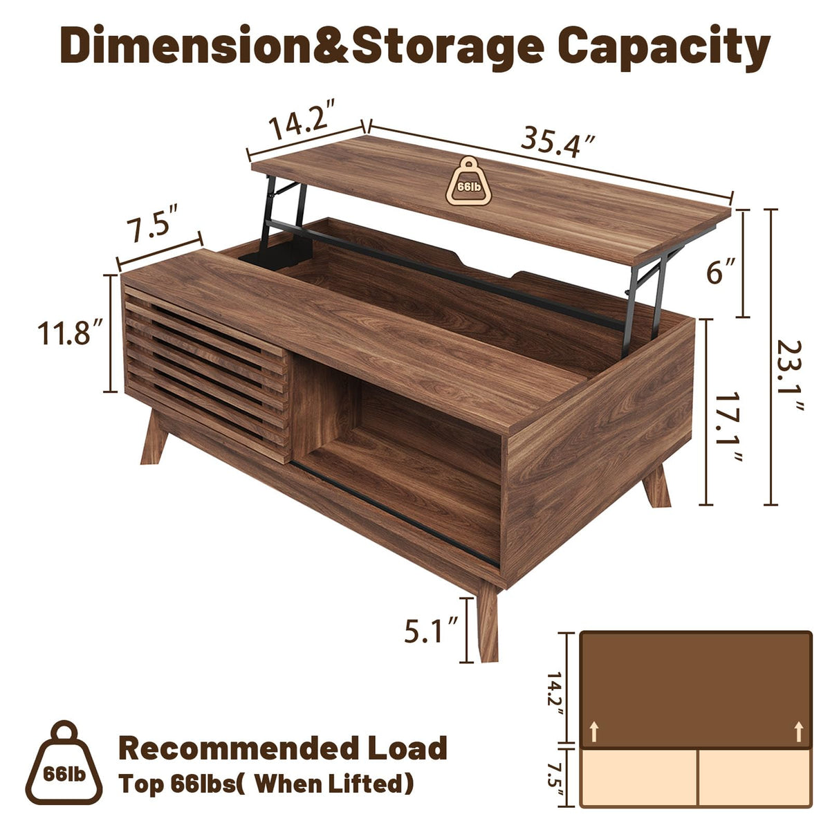 Lift Top Coffee Table with Storage