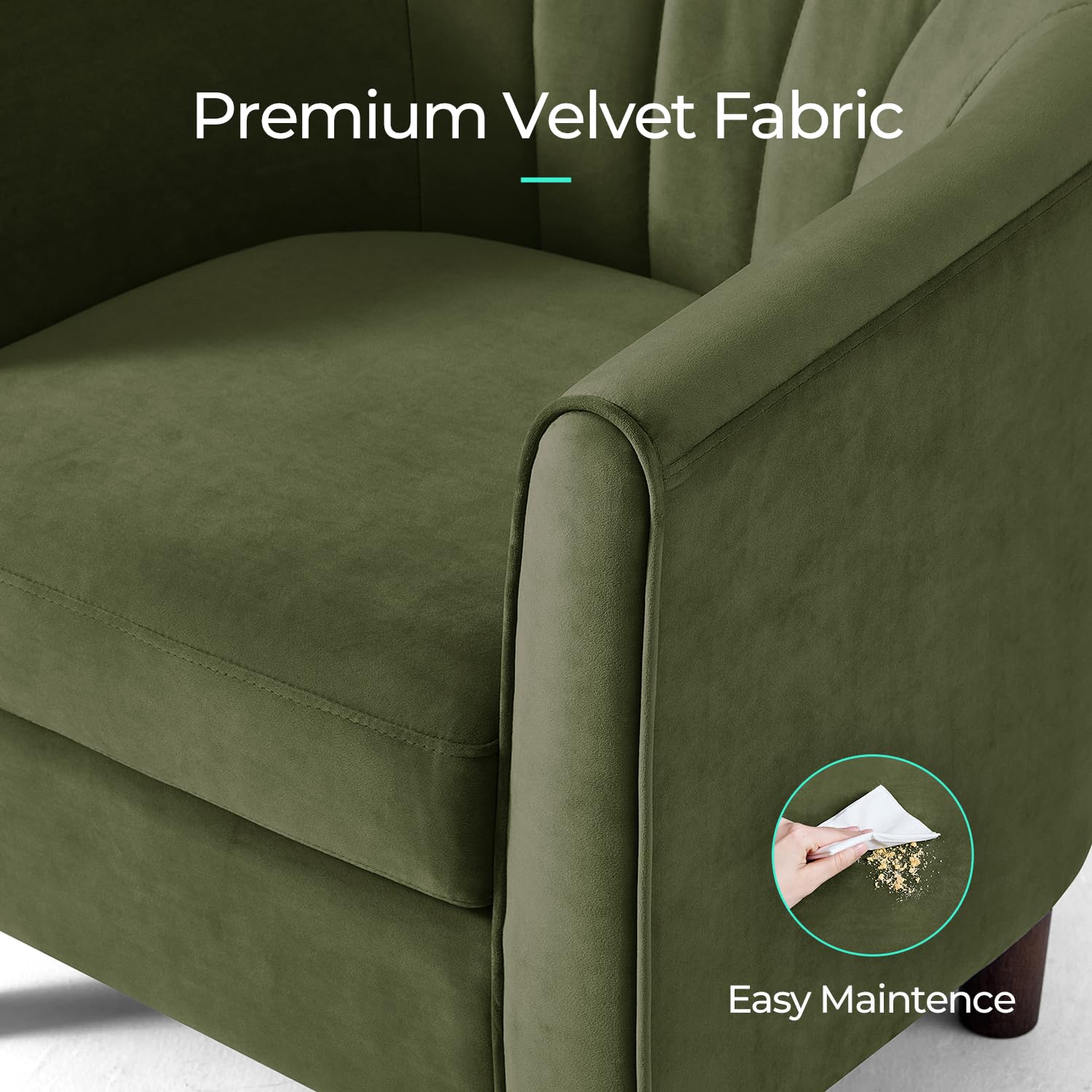 Velvet Barrel Chair Set with Ottoman