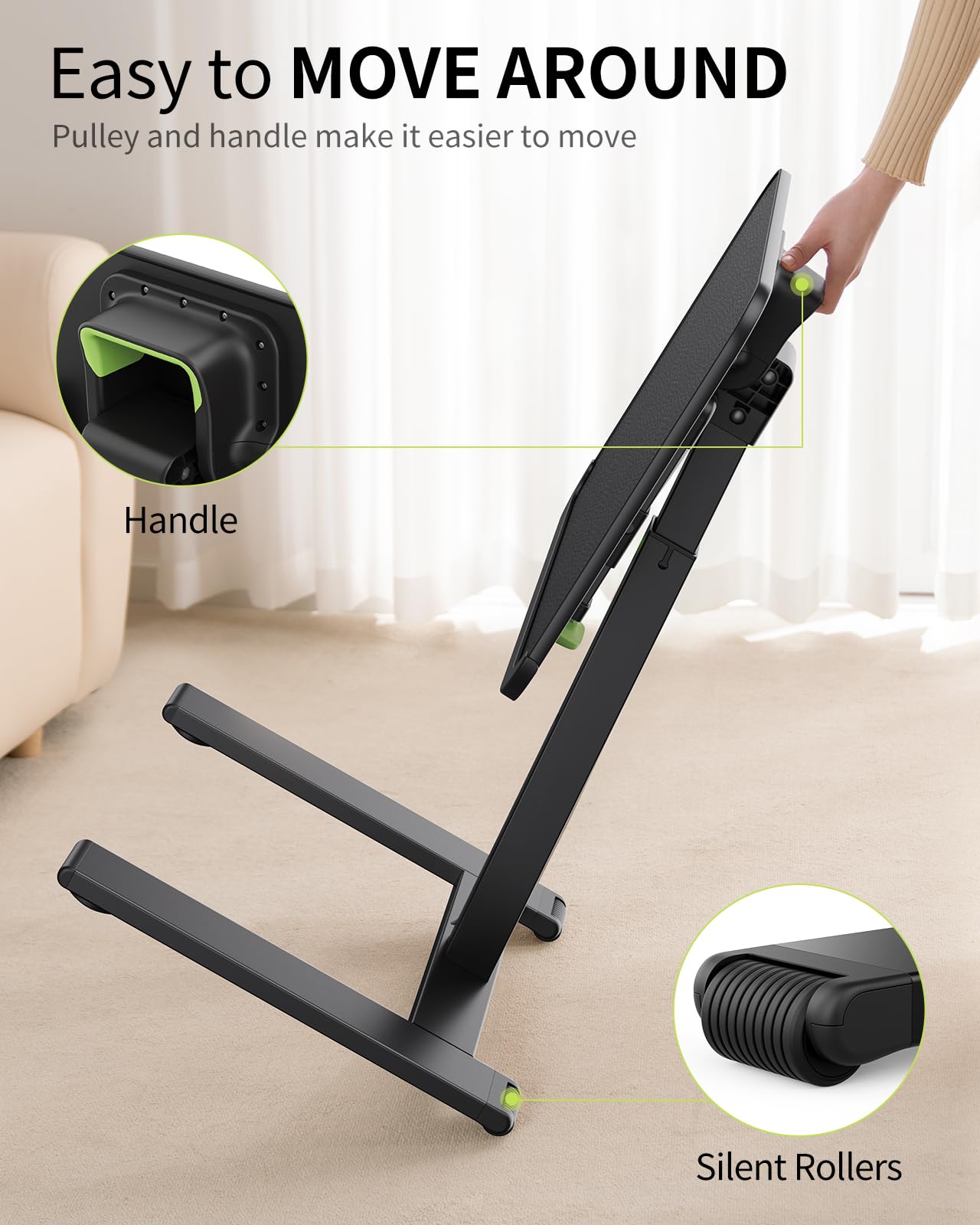 Mobile TV Tray Table with Wheels