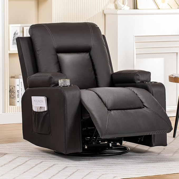 360° Swivel Recliner Chair with Cup Holders