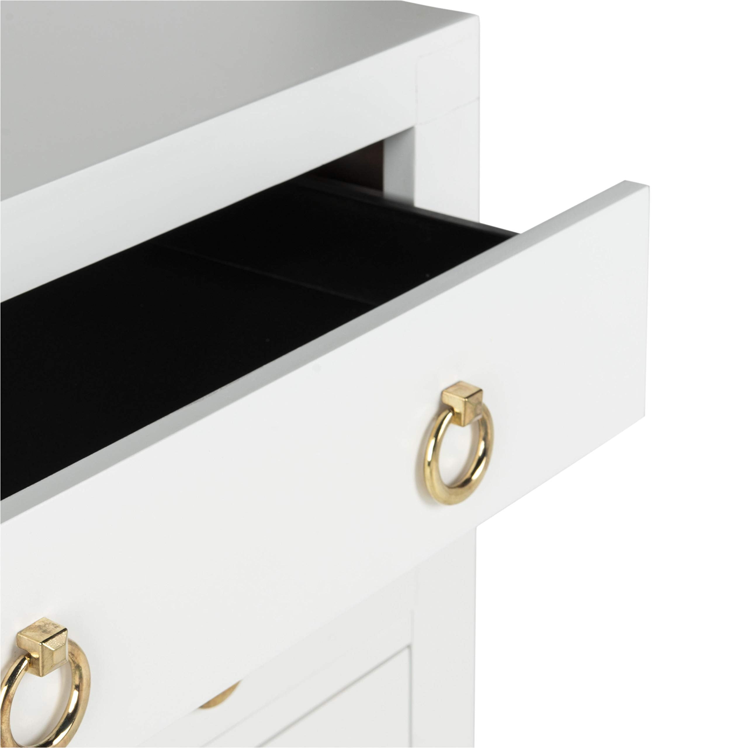 3-Drawer Chest White Gold