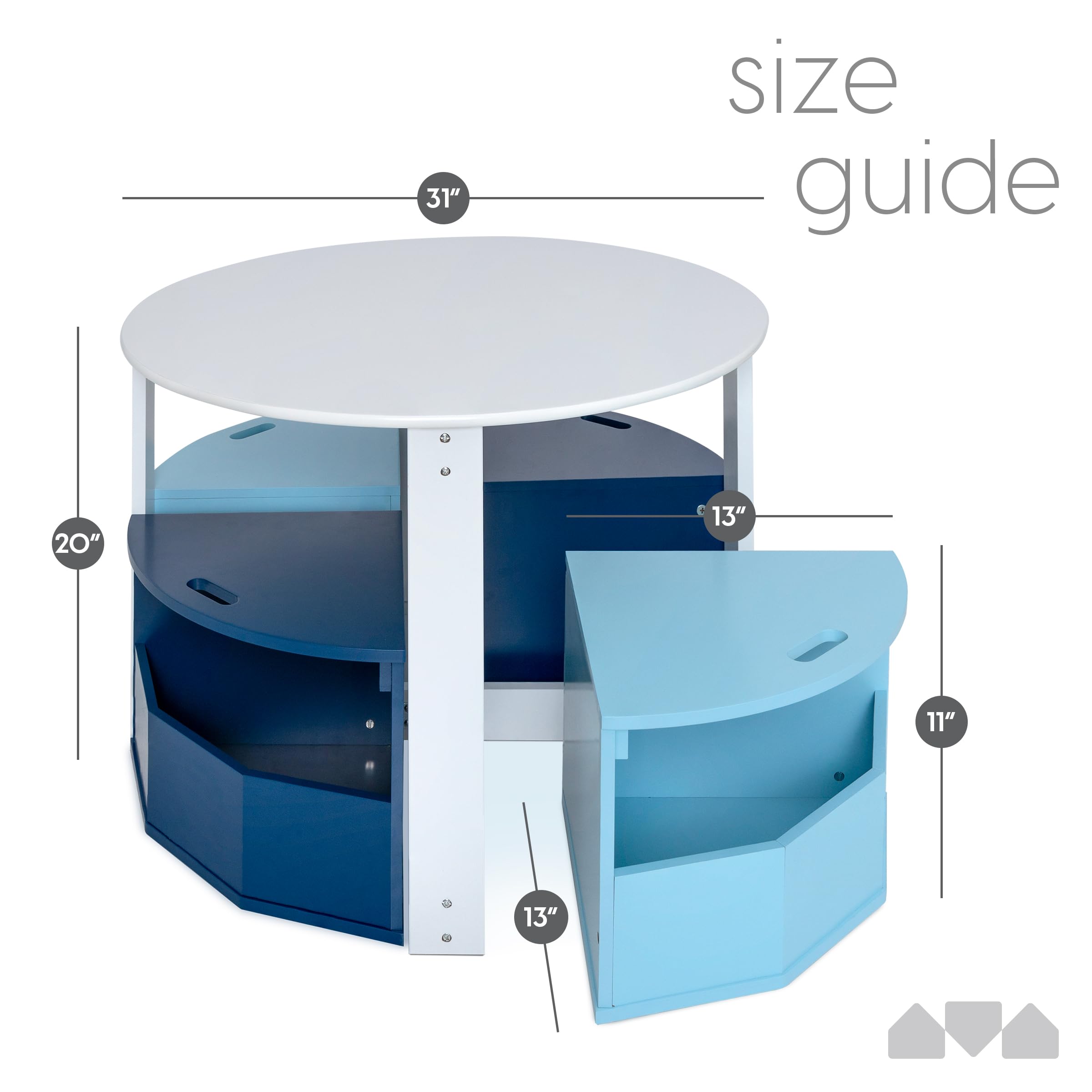 Kids Table and Chair Set with Storage