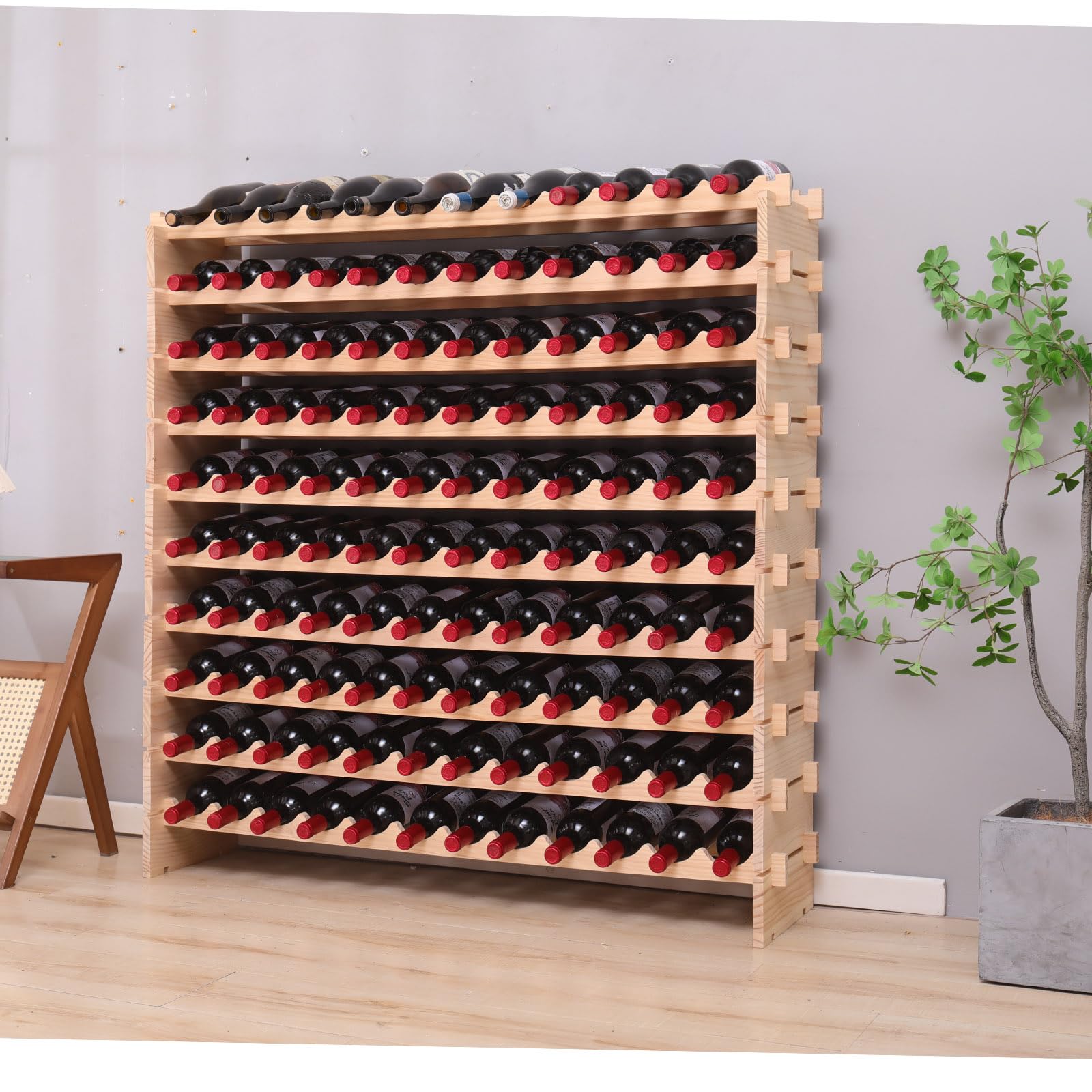 120 Bottle Pine Wood Wine Rack
