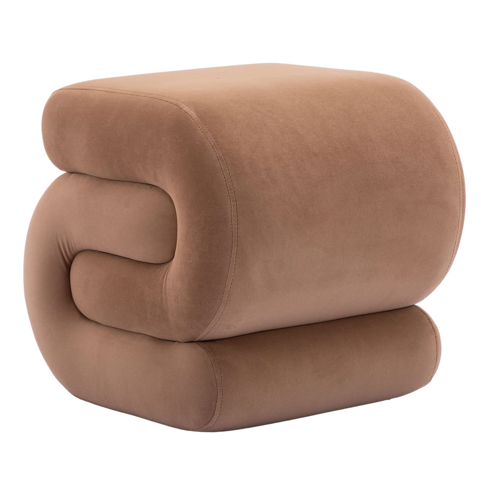 Velvet Vanity Stool S-Shaped Ottoman Footrest