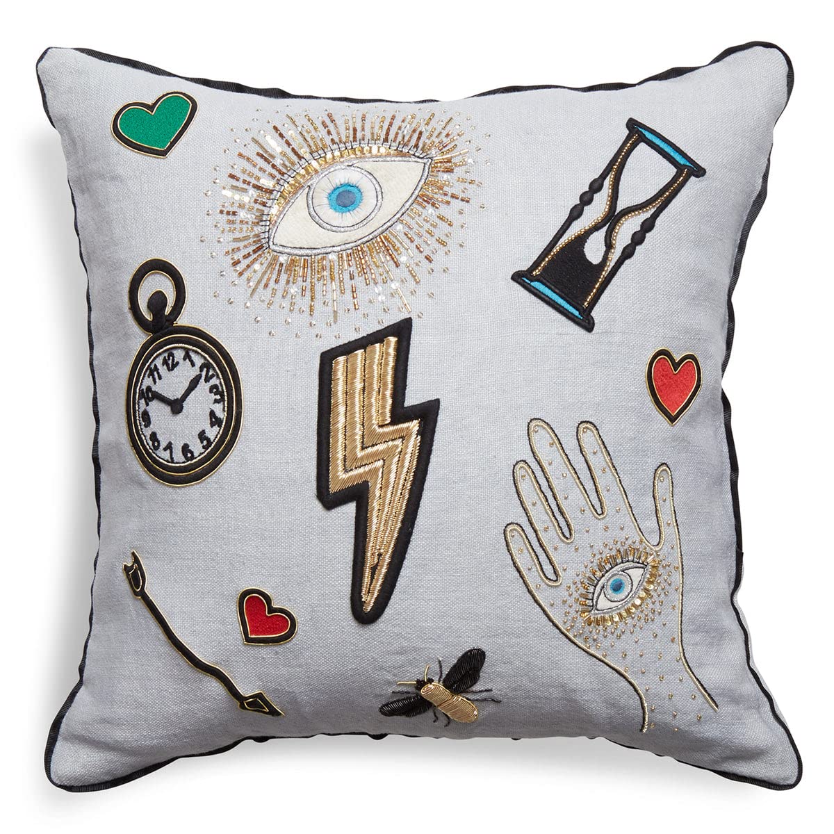 Bijoux Scatter Embroidered Throw Pillow