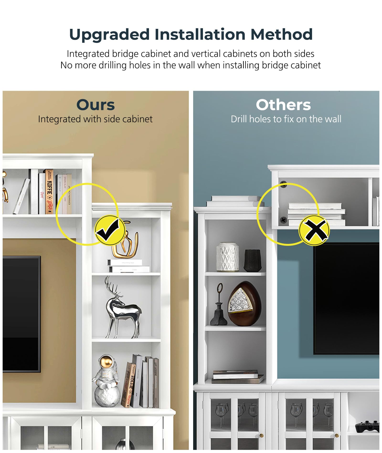 Large Wall Unit Entertainment Center with Storage