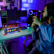Cyberpunk Gaming Digital Alarm Clock with RGB LED Display