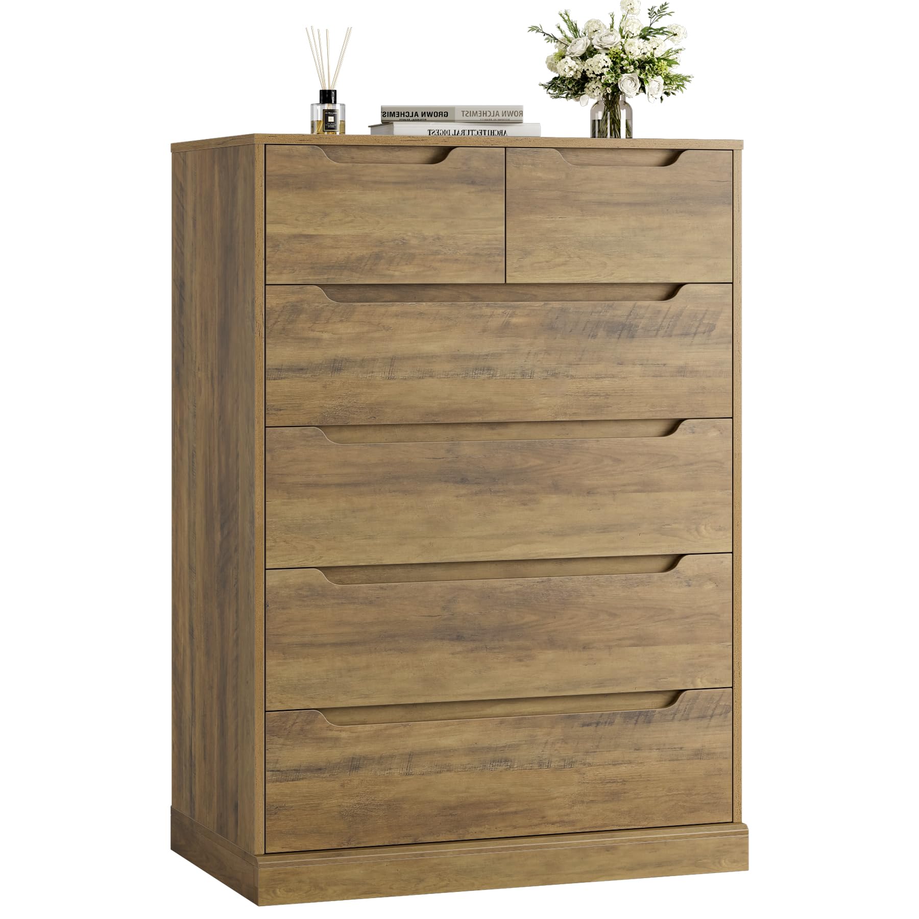 Modern 6 Drawer Dresser Tall Chest with Storage