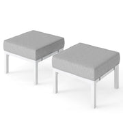 Outdoor Patio Ottoman Set of 2 with Cushions