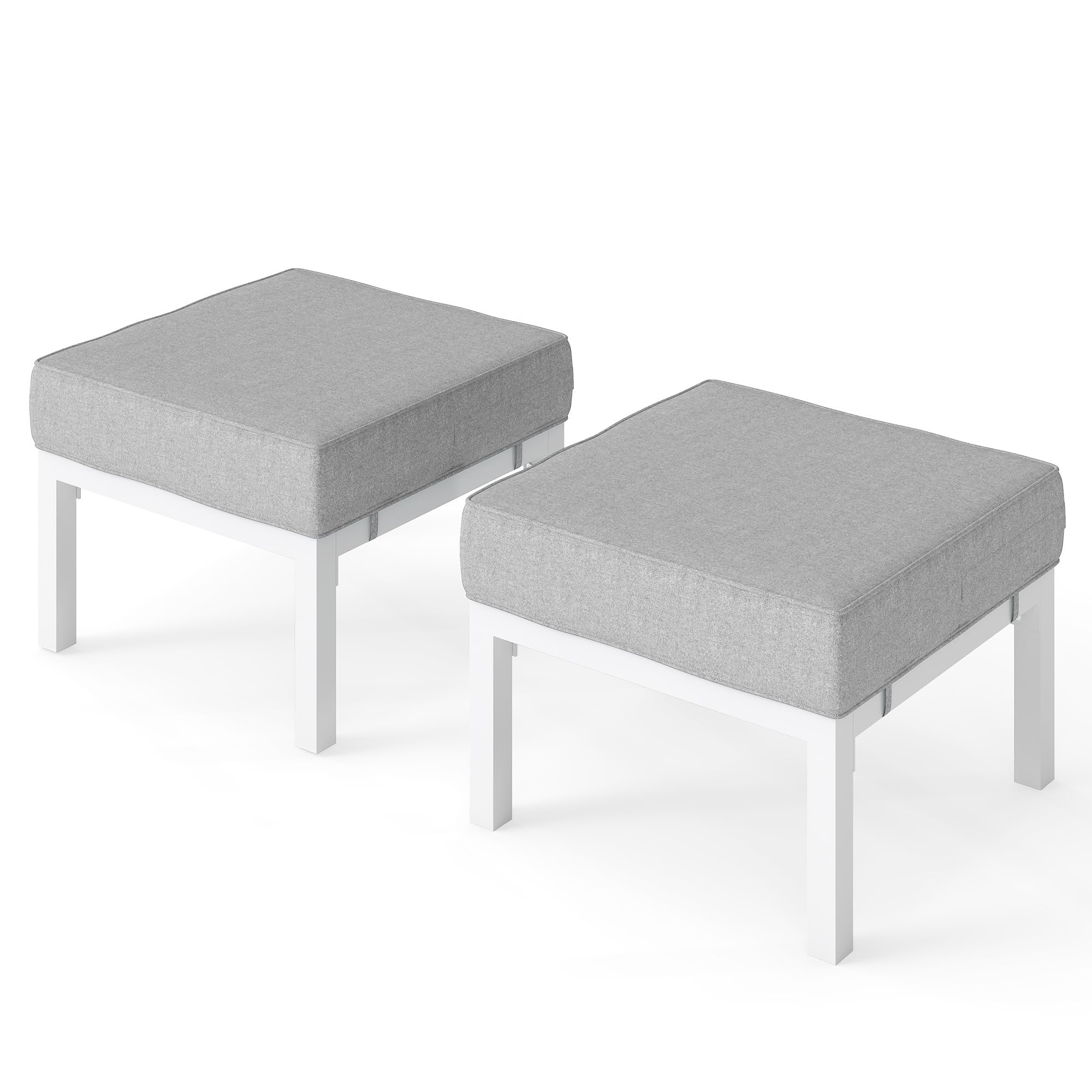 Outdoor Patio Ottoman Set of 2 with Cushions