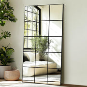 Rectangular Wall Mirror 55x28 Black Aluminum Frame
