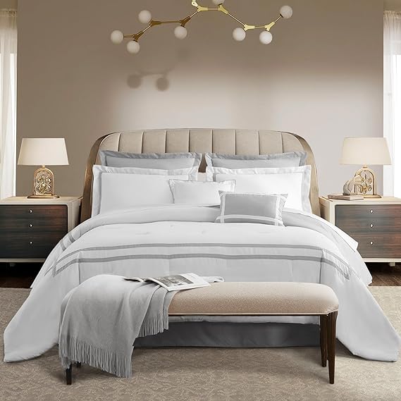 8-Piece King Comforter Set with Fitted Sheet