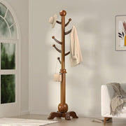 Freestanding Wooden Hall Tree with 7 Hooks