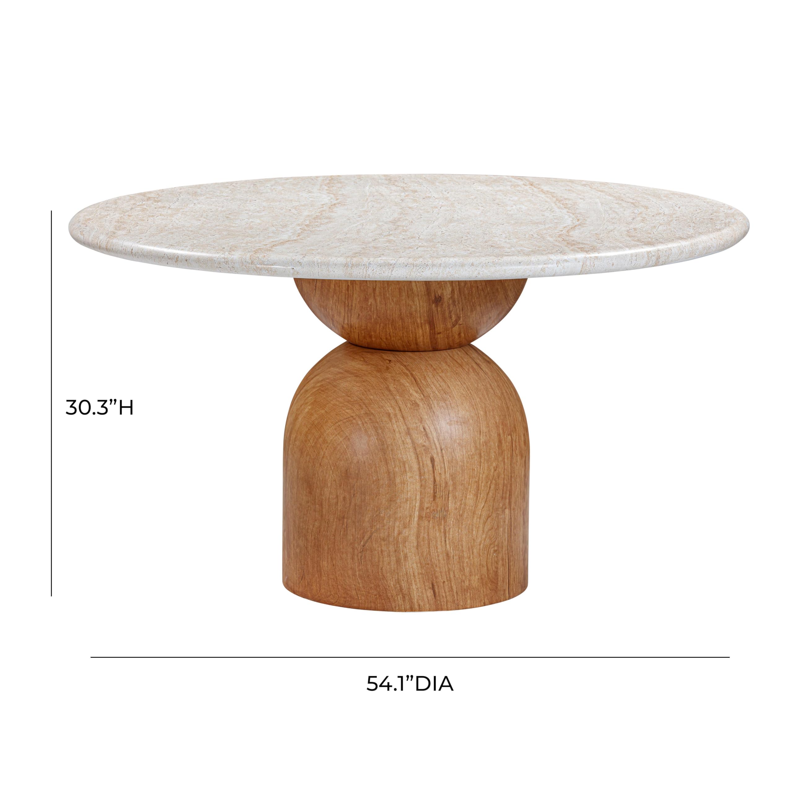 Cynthia Travertine Concrete Round Dining Table 54 Inch