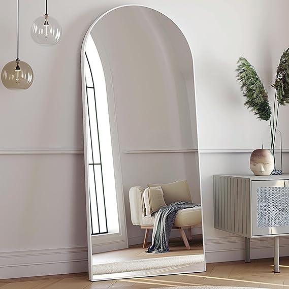 Arched Full Length Mirror 70x26 Gold Aluminum Frame